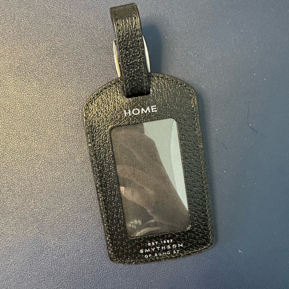 Smythson Leather Luggage Tag